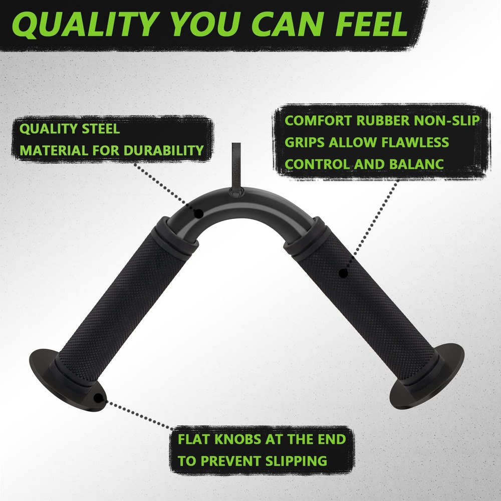V Bar Cable Attachment Tricep Press Push Handle LAT Pull Down Attachments Bac...
