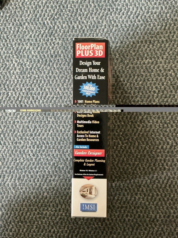 IMSI FloorPlan Plus 3D Garden Designer PC Software. CD’s & Floopy disk