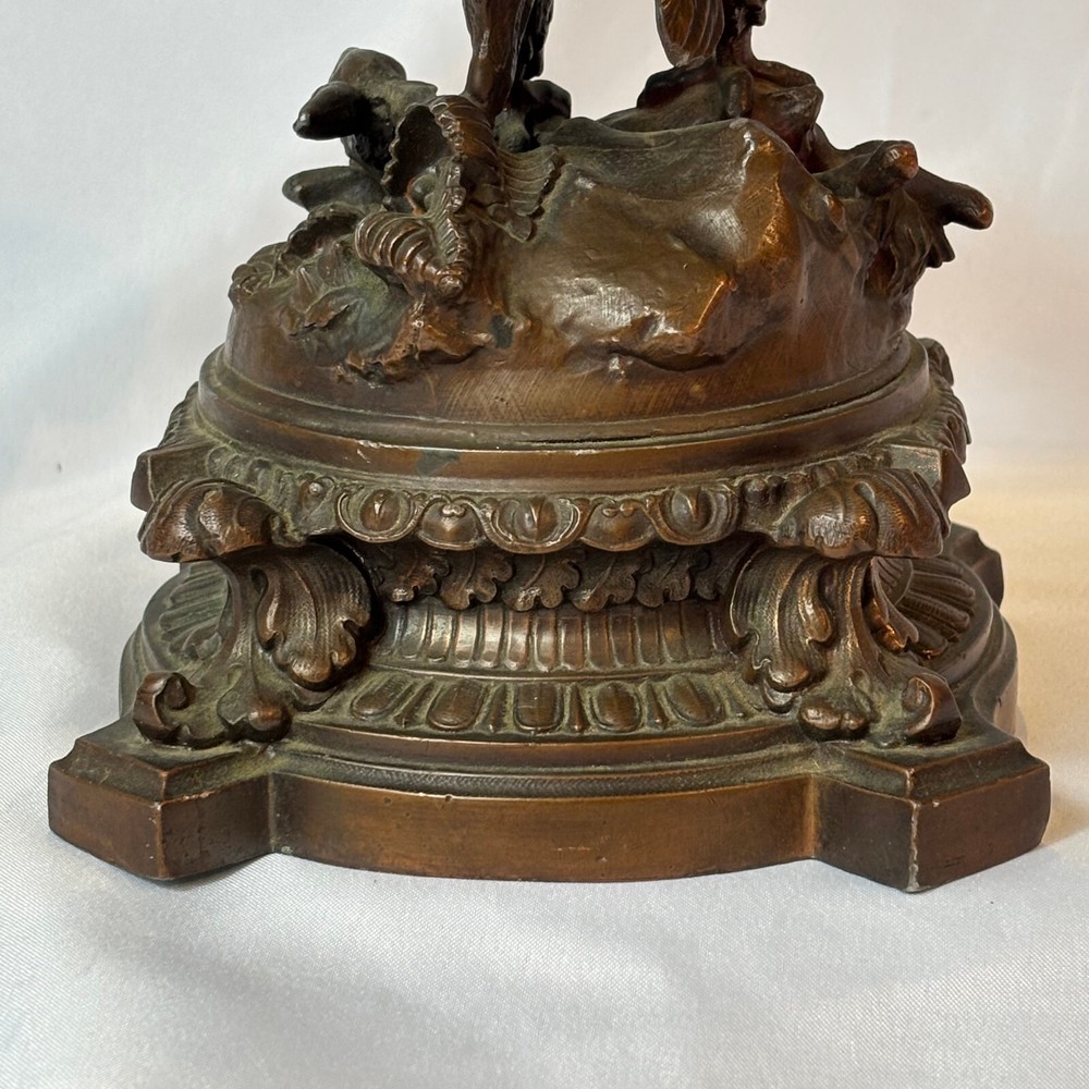 Antique Bronze Statue Eagle Clutching Rabbit