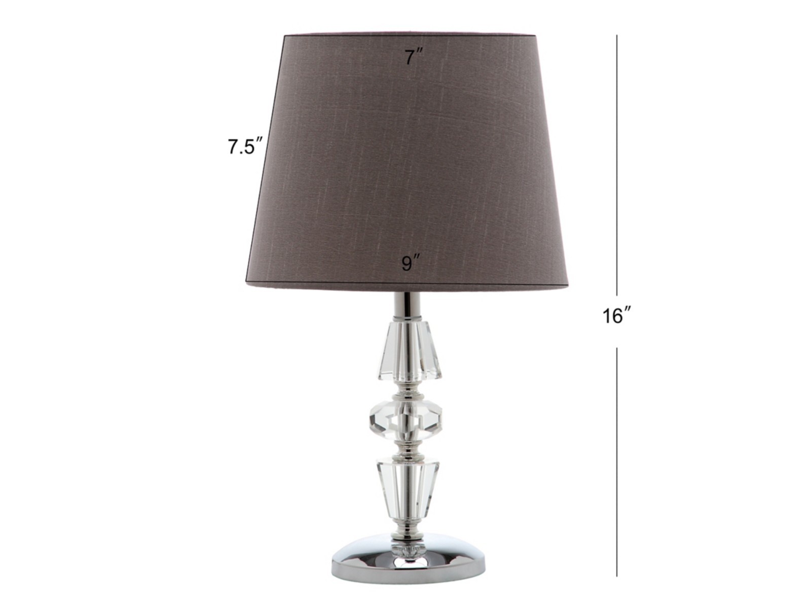 SET OF 2 Safavieh Tiered Crystal Table Lamp Modern Bedroom Living Room GRAY