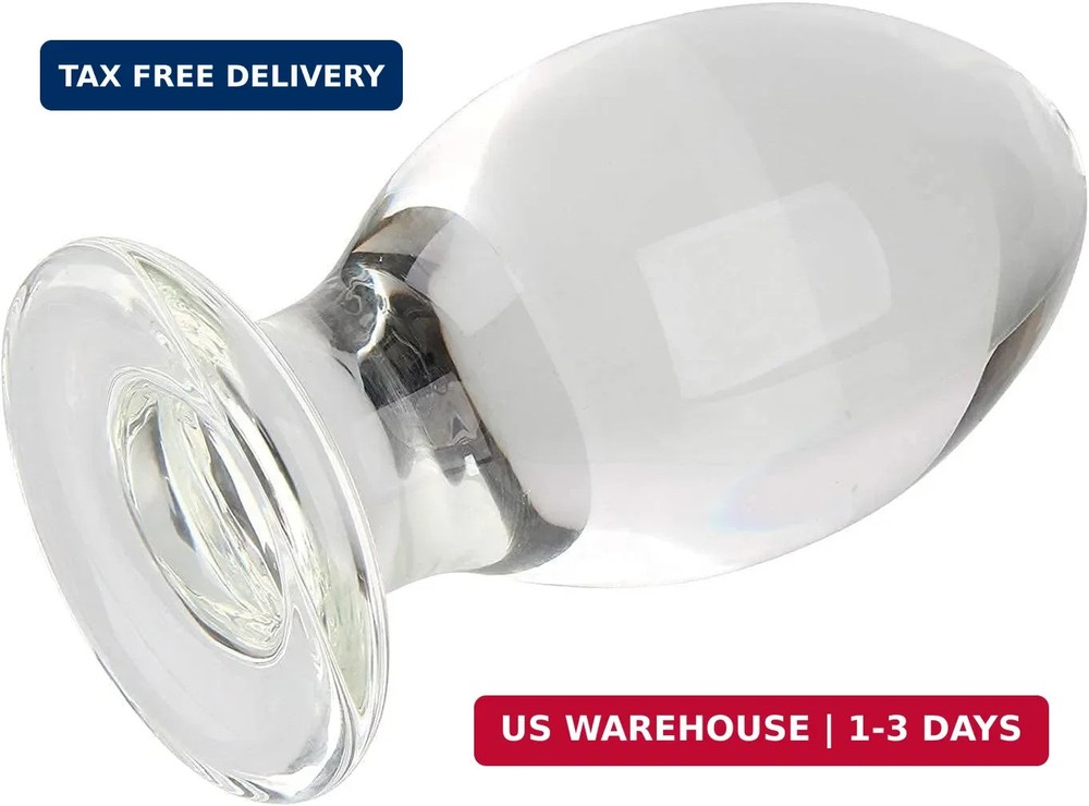 Huge Head Glass Butt Plug, Clear, Extra Large