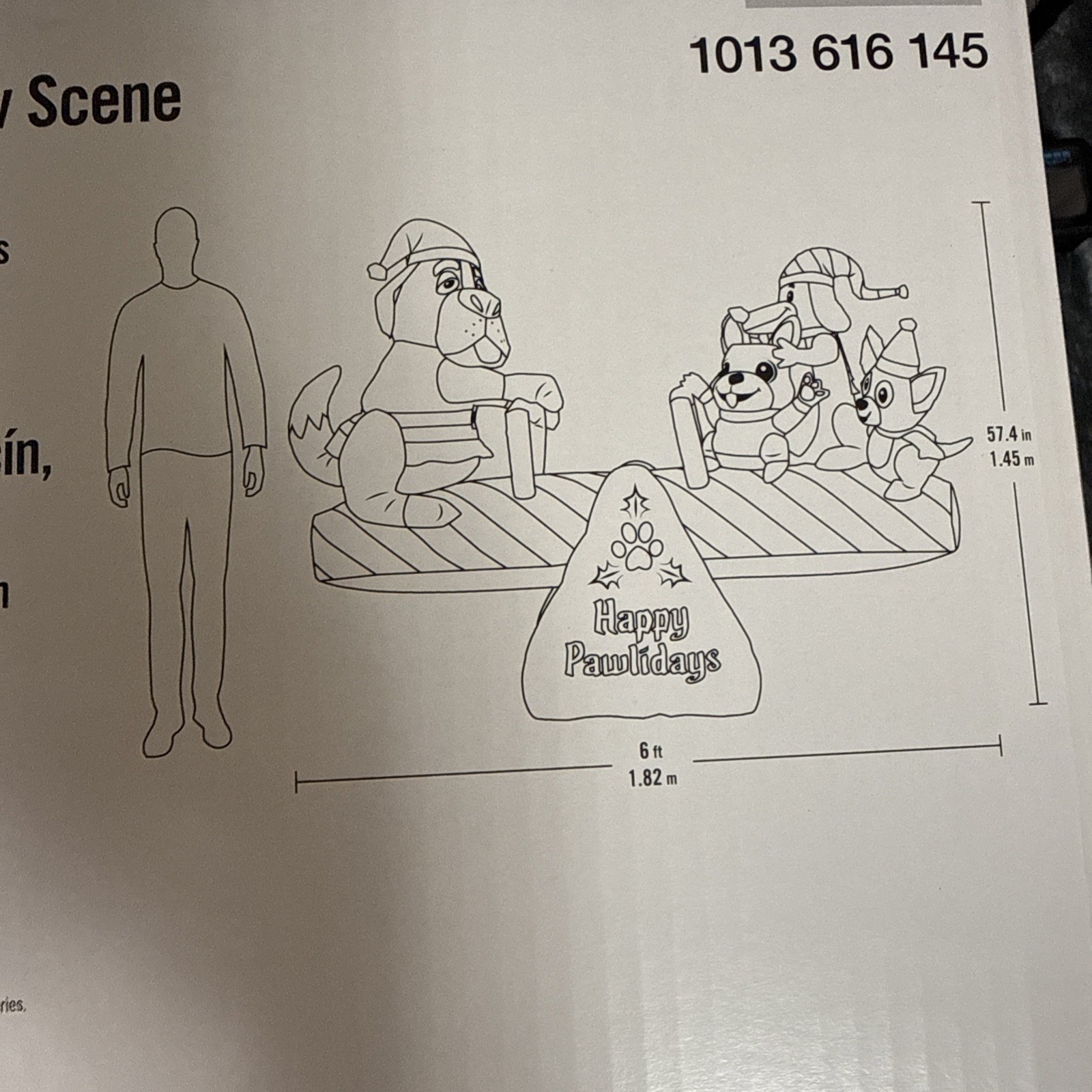 Home Accents 6FT Animated LED Seesaw Scene Christmas Dogs Airblown Inflatable