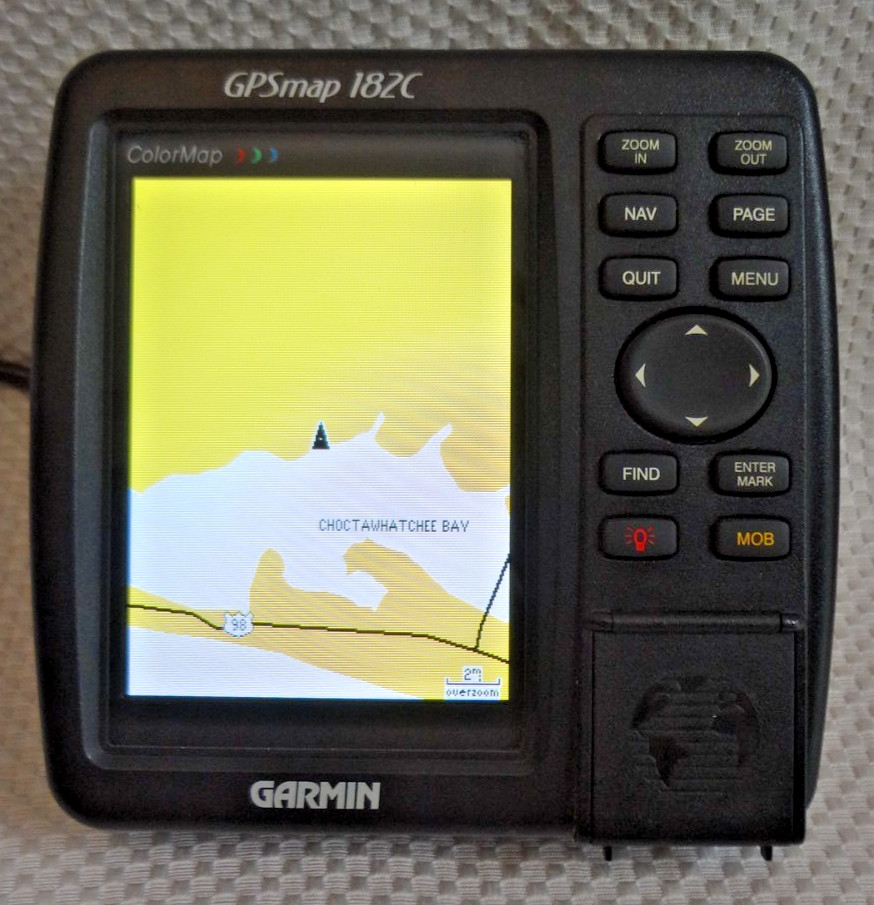 GARMIN GPSMAP 182C MARINE CHART PLOTTER FISHFINDER GPS UNIT w/ POWER KNOBS COVER