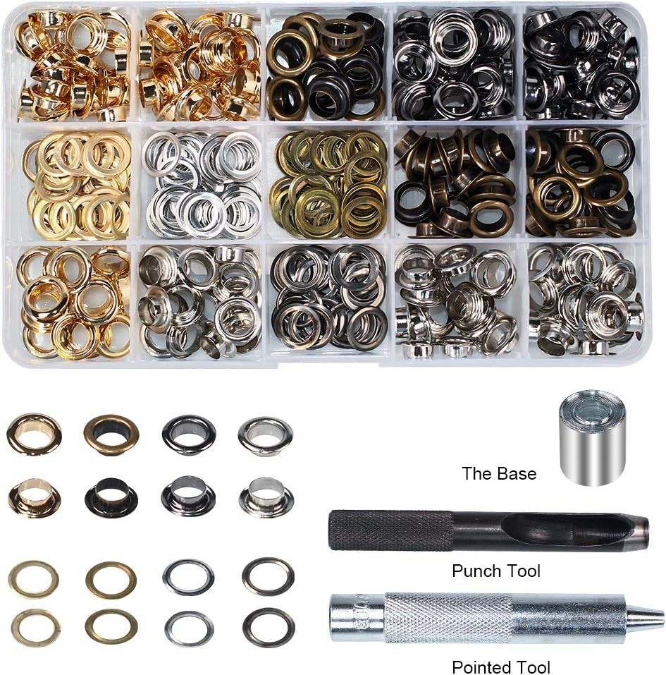 200 Sets - Grommet Eyelets 8mm 5/16" Inside Diameter with Setting Tool Canvas...