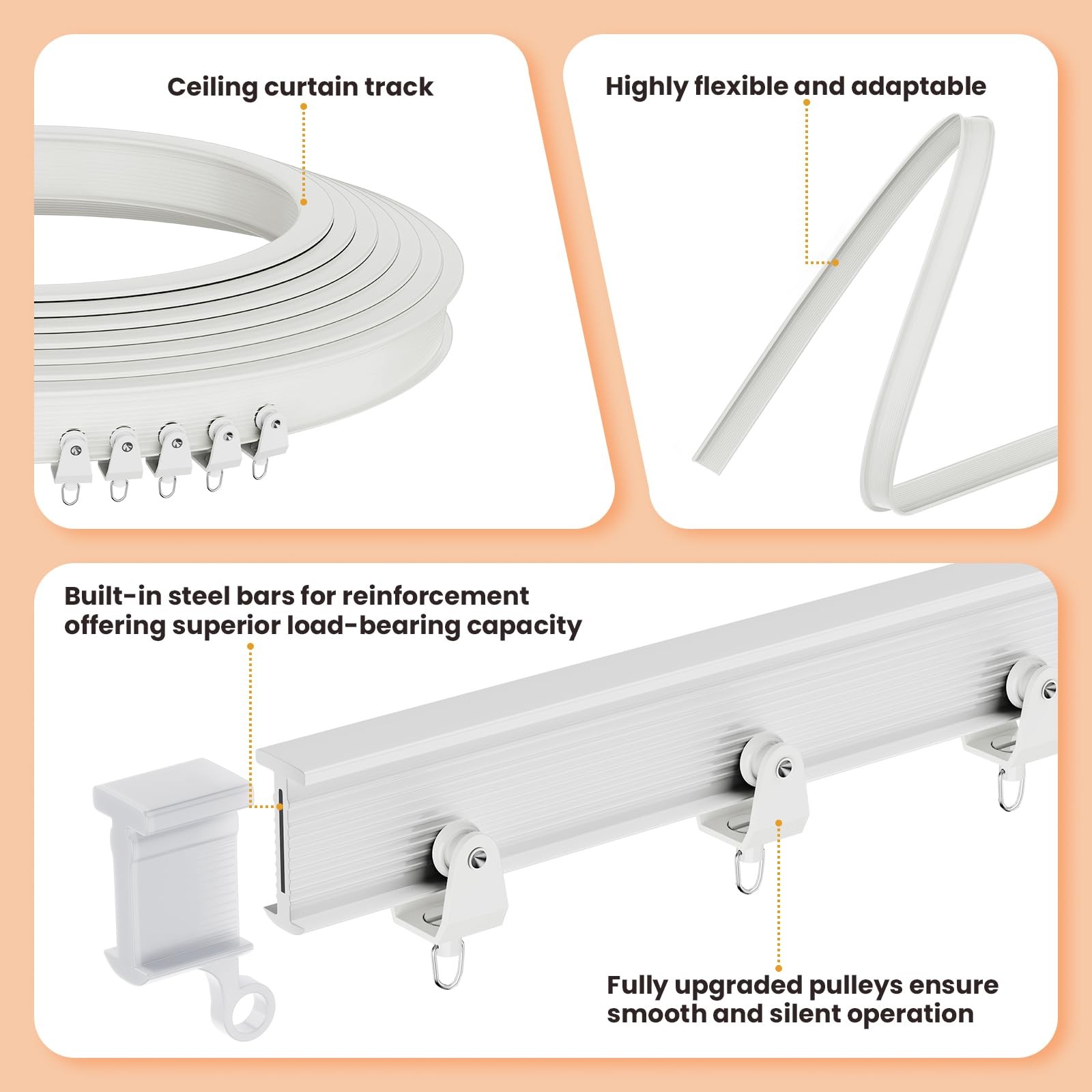 Hanging Accordion Room Divider with Track System - Ceiling-Mounted Partition ...