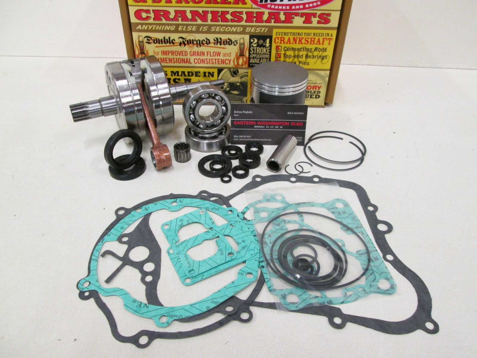 KAWASAKI KX 60 ENGINE REBUILD KIT CRANKSHAFT, NAMURA PISTON, GASKETS 1985-2003