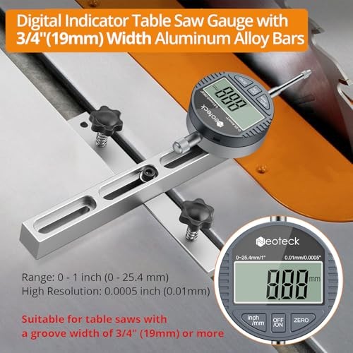 0-1'' Digital Dial Indicator Table Saw Gauge Suitable for Table Saws Silver