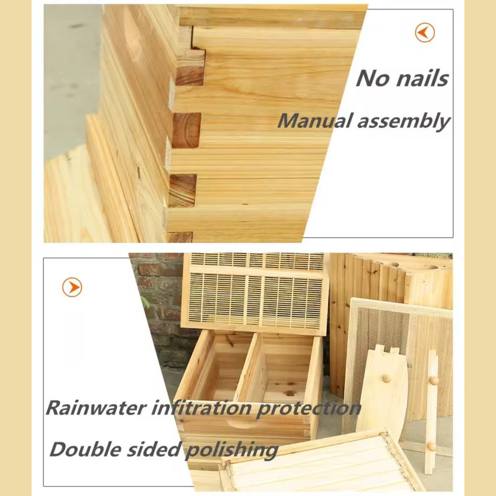 Bee Hive Boxes, Bee Hive Starter Kit - With 7 Flowing Bee Hive Frames