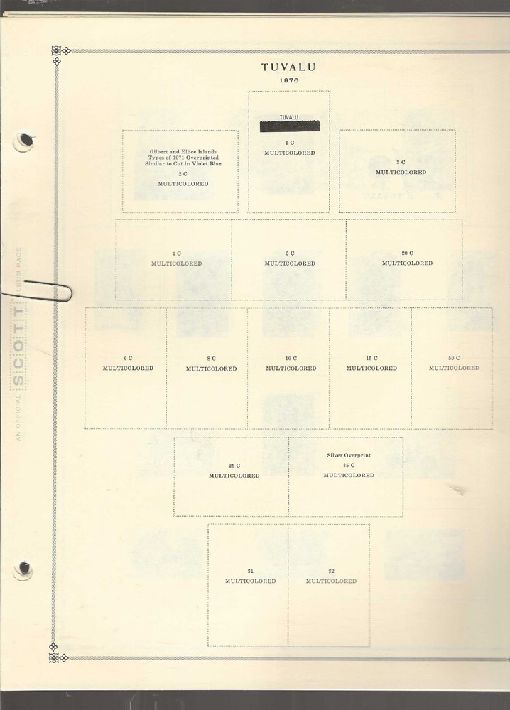 Scott International pages for TUVALU...1976/83...10 Pages