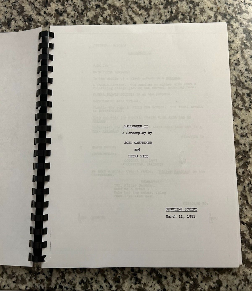 Halloween 2Horror Movie Script Reprint Full Screenplay Script