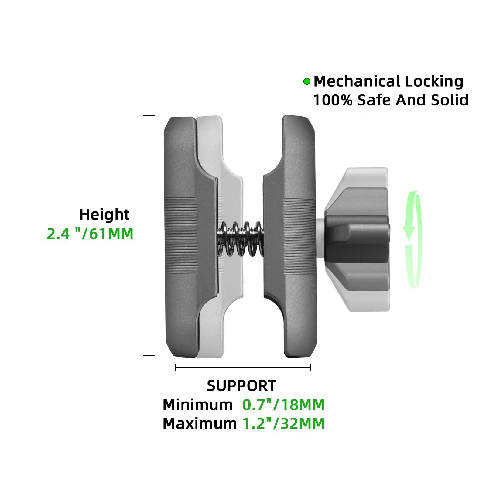 FANAUE Double Socket Arm Compatible with B Size 1" Ball Components for RAM Mount