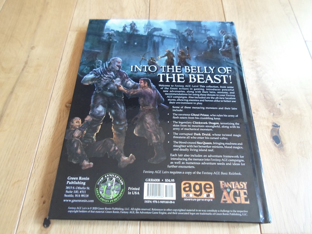 Fantasy AGE Lairs Hardback Supplement (NEW/MINT)