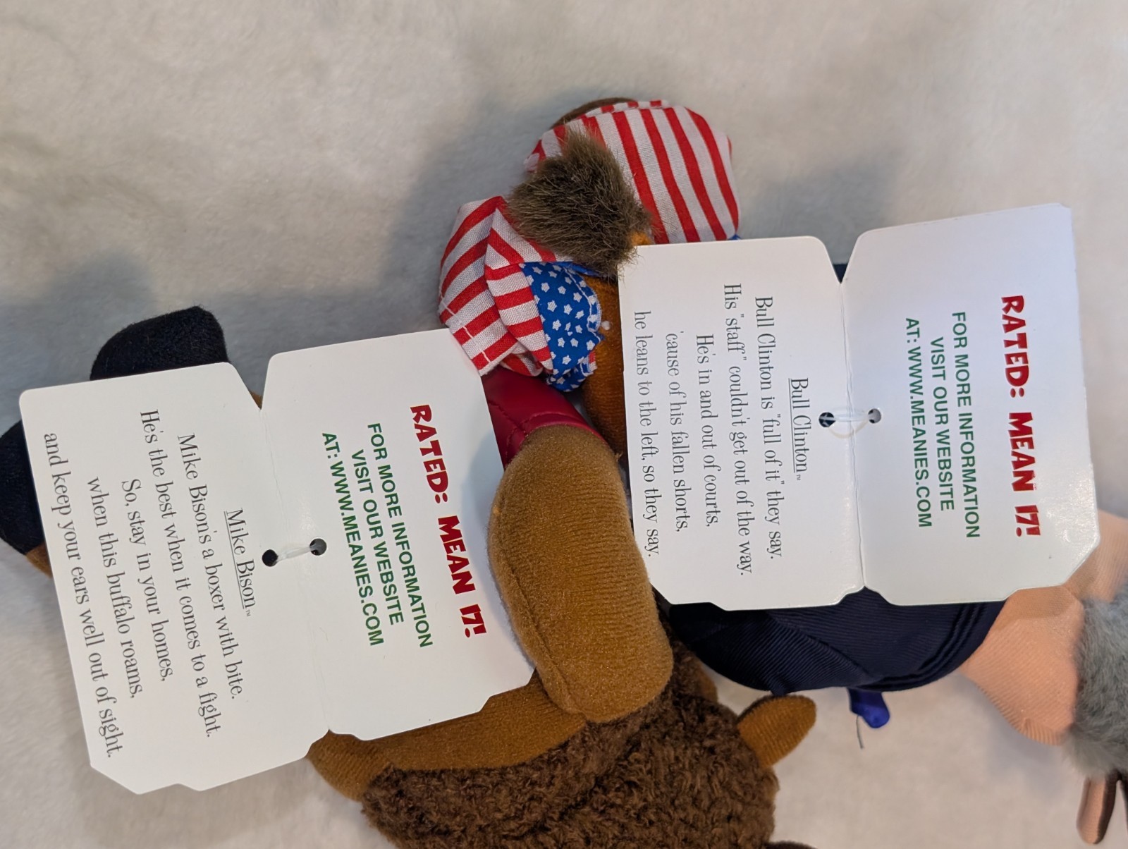 Vintage 90s Meanies Plush Lot Of 8- Infamous Series MADONNA Clinton HOWARD STERN