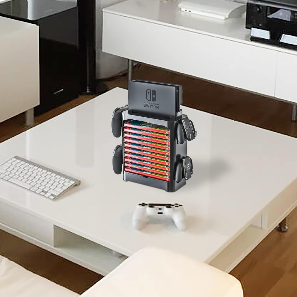 Nintendo Switch Game Storage Tower, Game Disk Rack and Controller Organizer