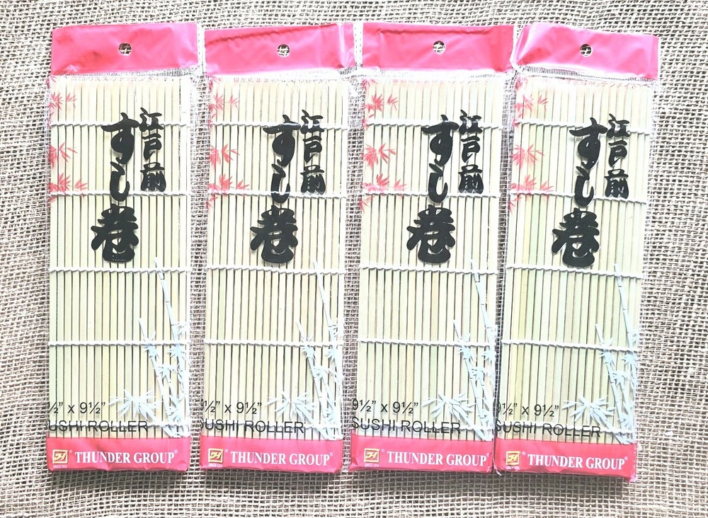 4 Thunder Group Sushi Rollers Bamboo 9.5"x9.5" BASR095JP