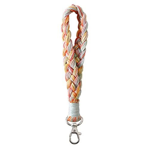 XGALBLA Soft Macrame Keychain Boho Handmade Wristlet Style 7- Red Multicolore