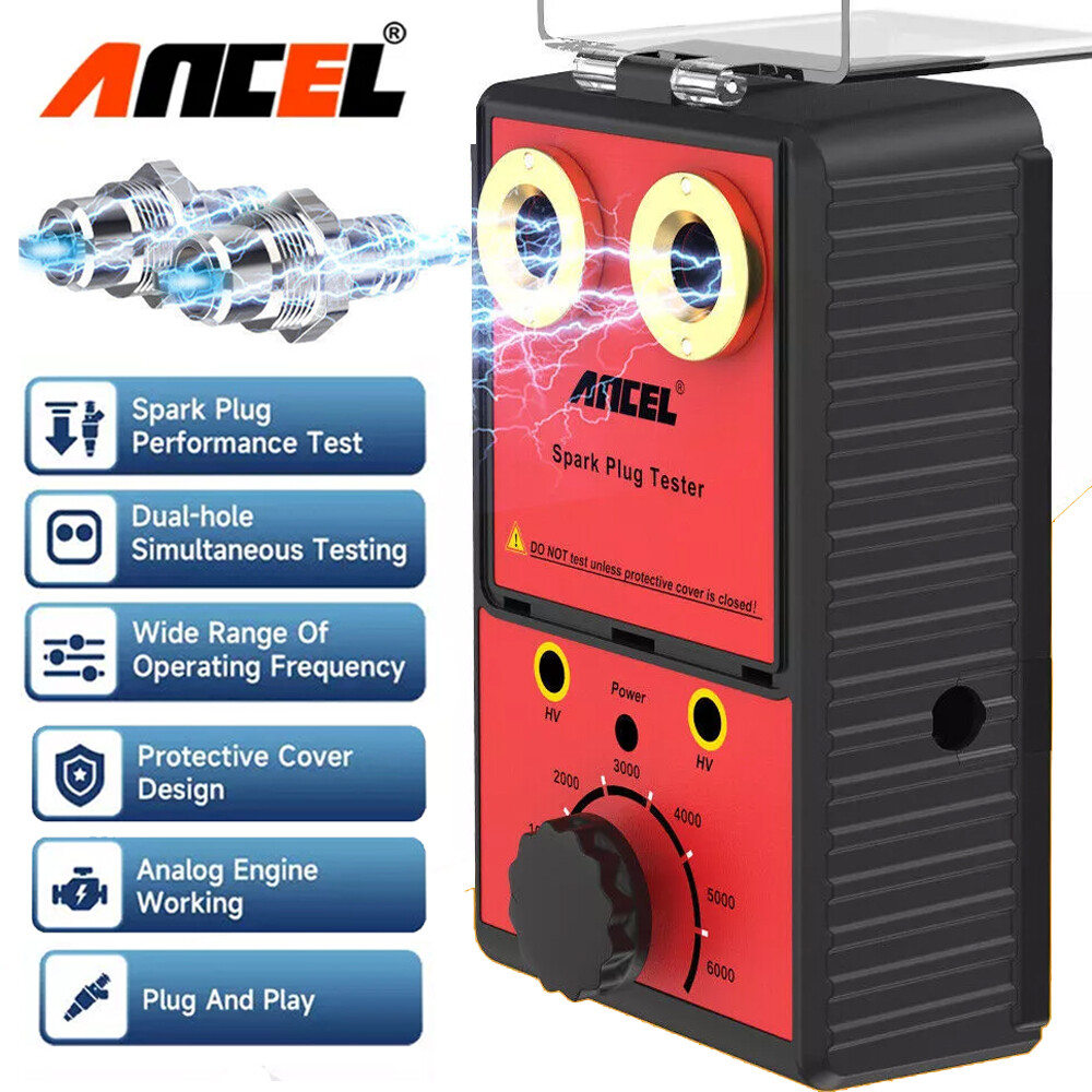 ANCEL Car Spark Plug Tester Ignition System Double Hole Detector Spark Plug