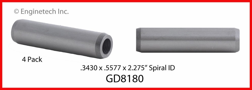 Engine Valve Guide ENGINETECH, INC. GD8180