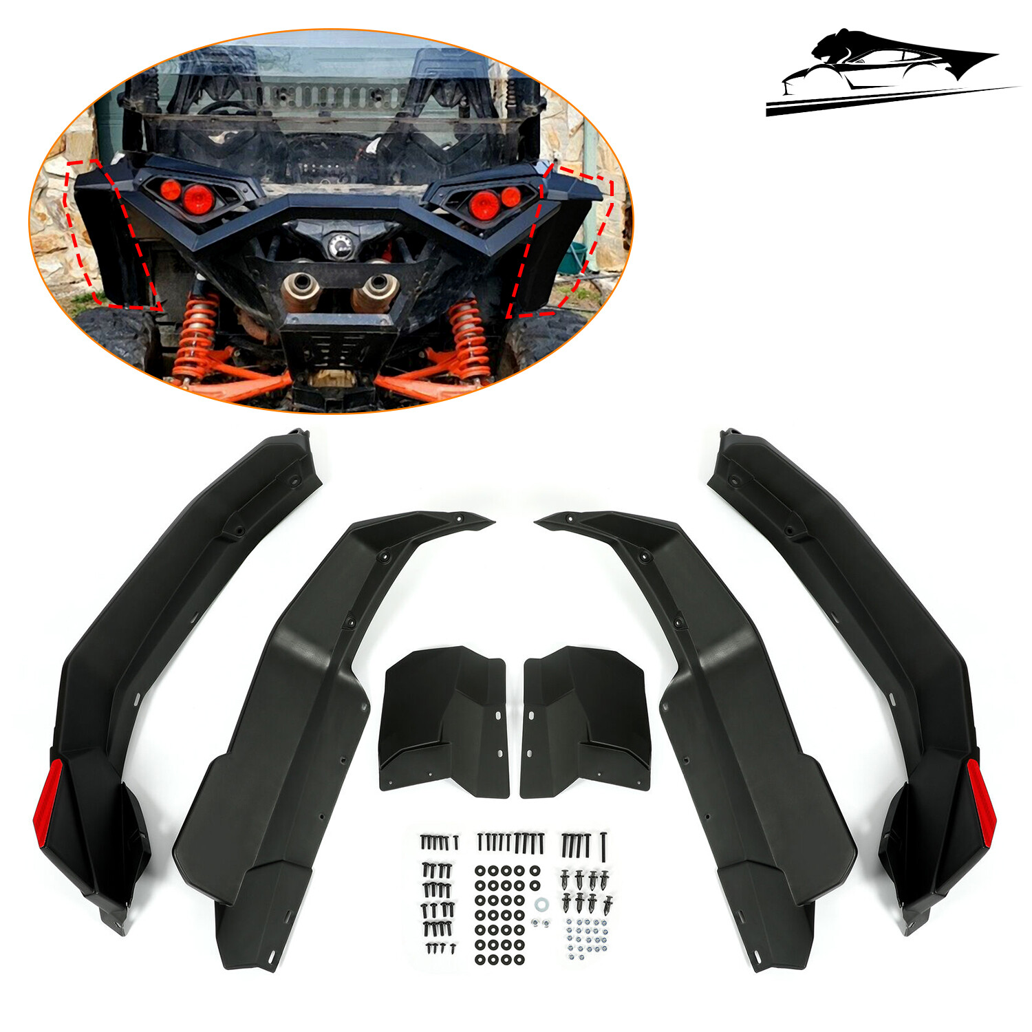 Rear+Front Fender Flares For 2013-2016 CAN AM Maverick Max 1000/1000R #715001323