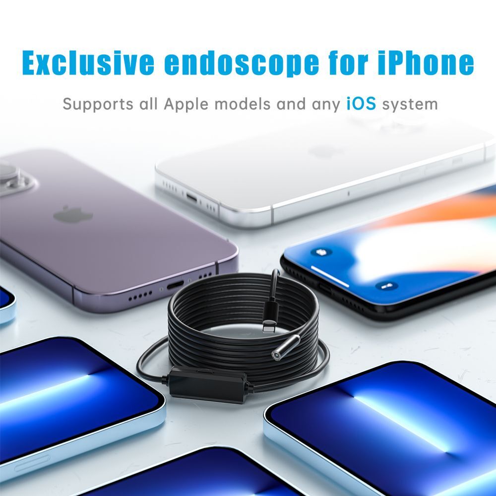 Direct Plug To iPhone iOS Borescope Endoscope Snake Inspection Camera Waterproof