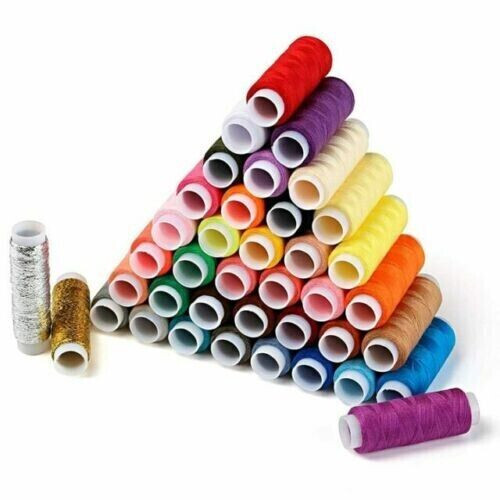 Assorted Color Polyester Thread Spool Spun Sewing Supplies Quilting 100 Pcs Set