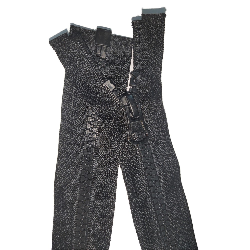 4PCS #5 32" Jacket Zippers Black Molded Plastic Tailor Sewing DIY Bulk