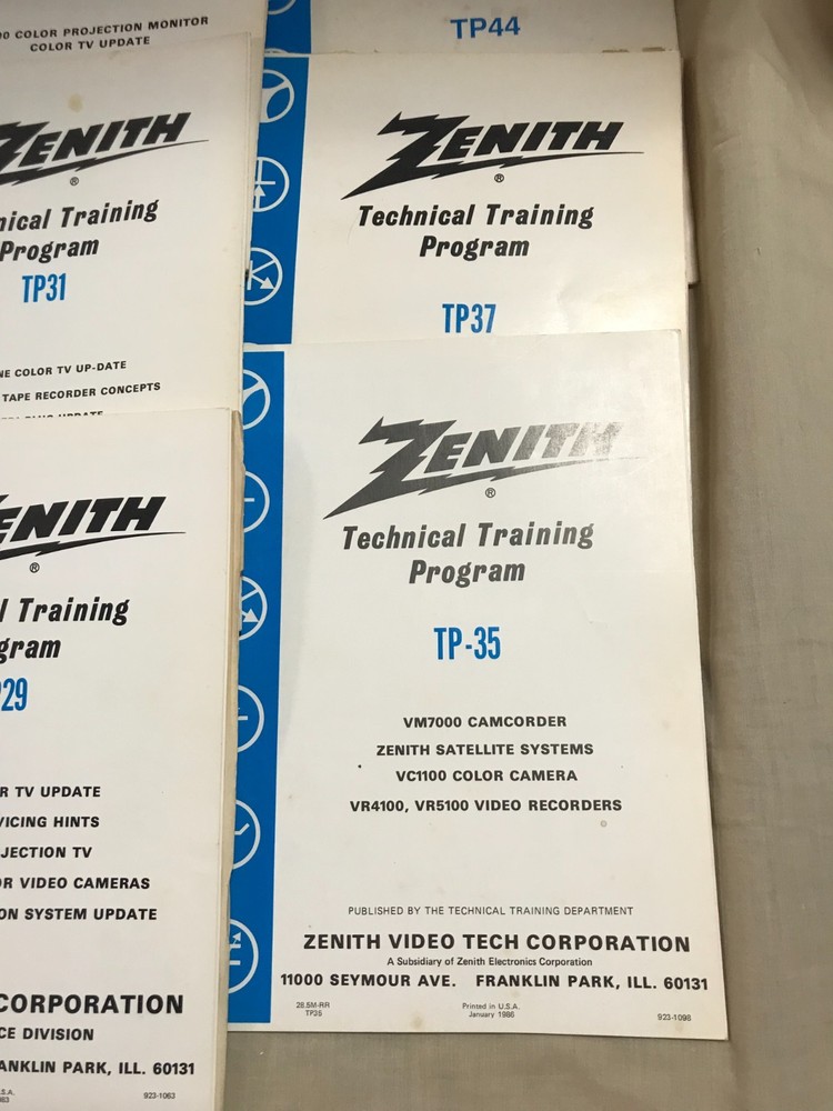 Zenith Technical Training Program Various TP Numbers Choice $6.99 Each