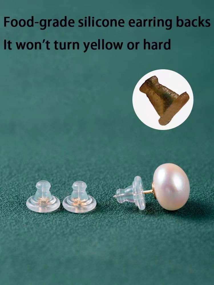 Earring Backs,18K Gold Silicone Earring Backs Replacements,Locking Secure Ear...