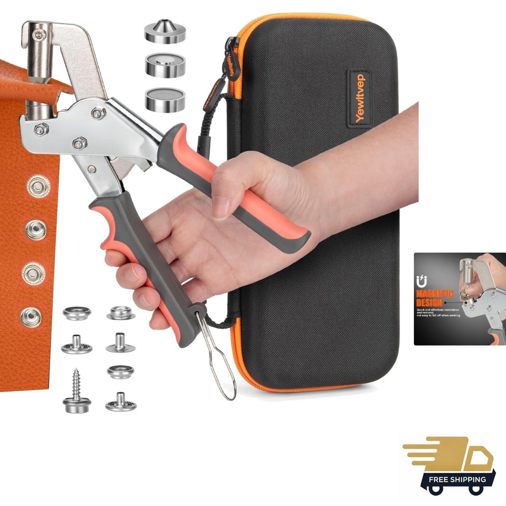 Heavy Duty Snap Fastener Tool with Case, Button Snap Replacement Kit Snap Too...