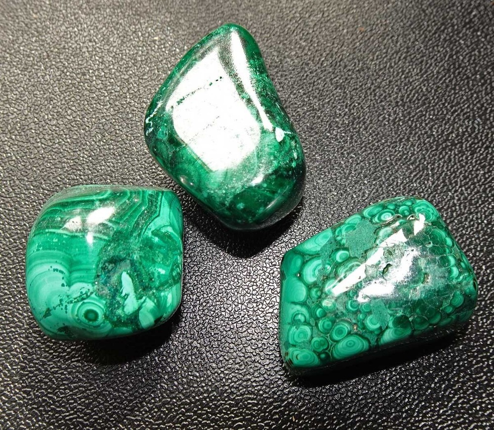 Malachite -3 Large Tumbled Stones rt412f