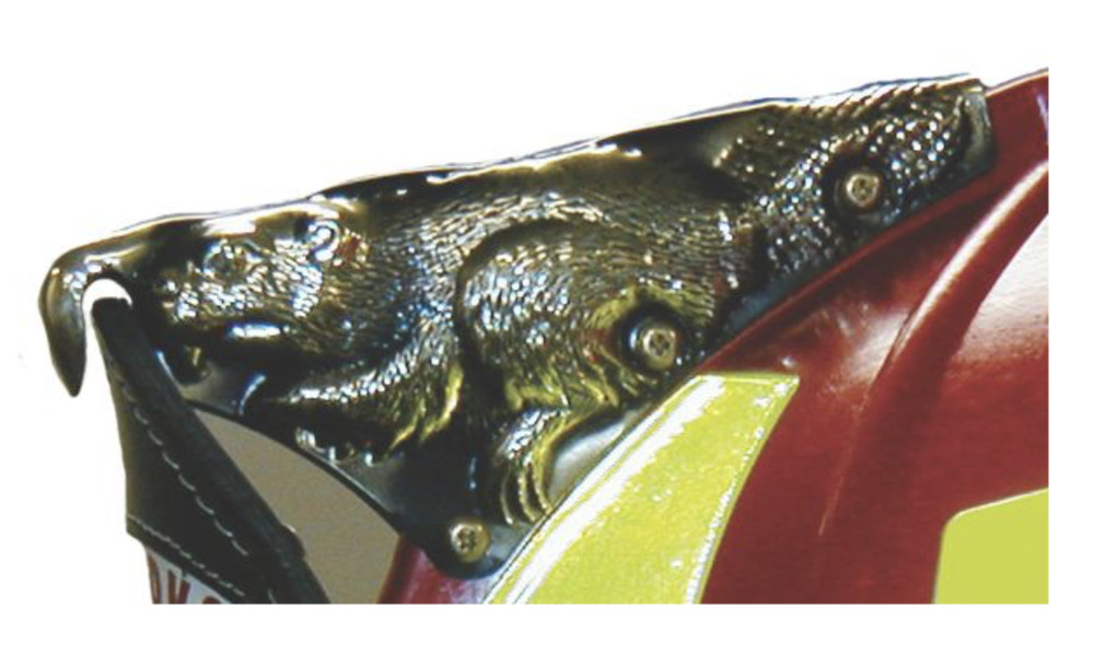 Brass Beaver fire helmet finial