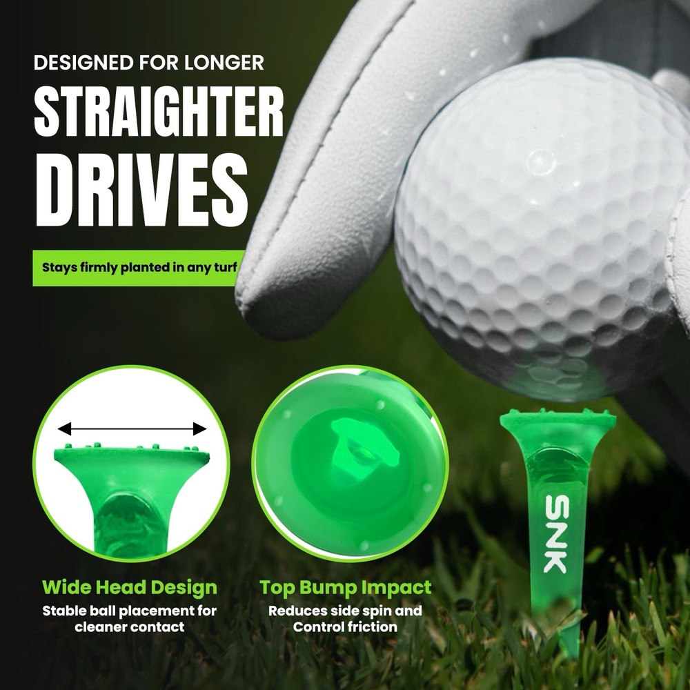SNK Golf Tees (3 Pack-21pcs) – Virtually Unbreakable Plastic – Long Drive
