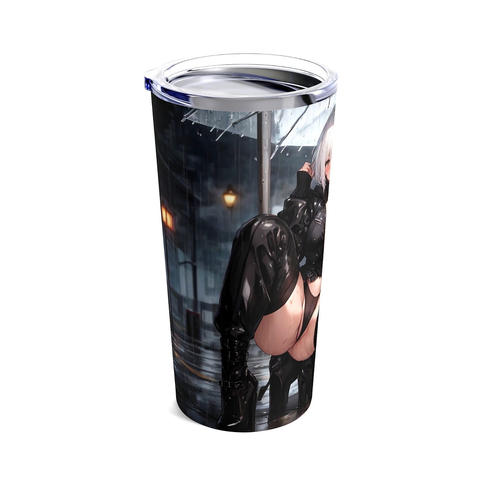 Rainy night anime waifu tumbler cup stainless steel 20 oz NEW