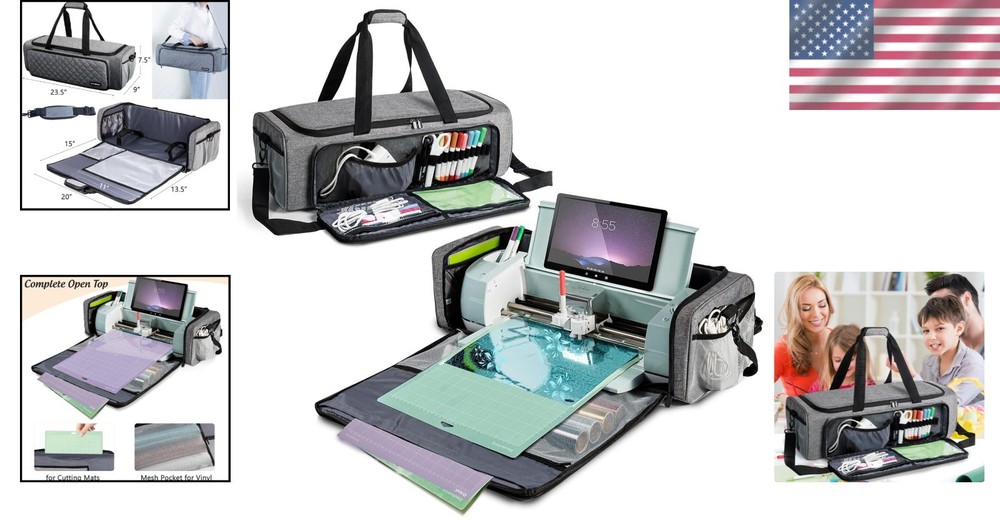 Carrying Case Bag Polyester for Cricut Maker Explore Air 2 with Compartments