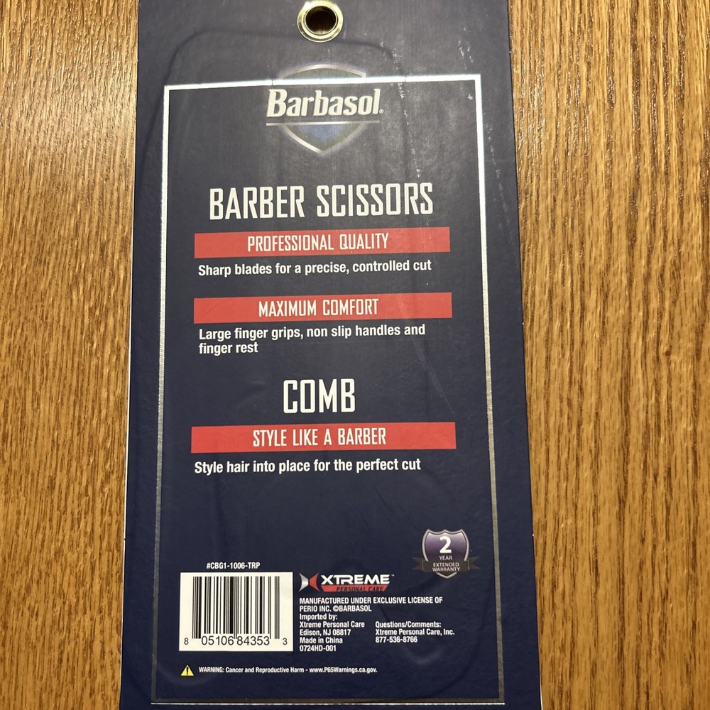 Barbasol Barber Scissors and Comb Set
