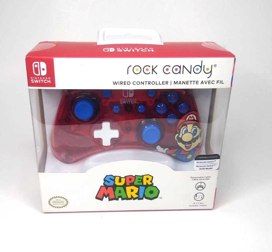 Nintendo Switch Rock Candy Wired Gaming Controller - Super Mario w/ Detach Cable