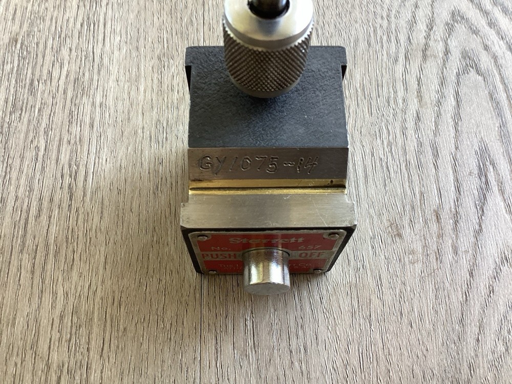 Starrett 657 Magnetic Base Indicator Holder Push Button On/Off