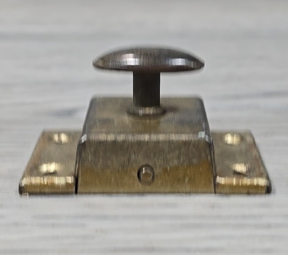Antique Solid Brass Cabinet Latch T-Handle Spring Cupboard Turn Pantry Hardware