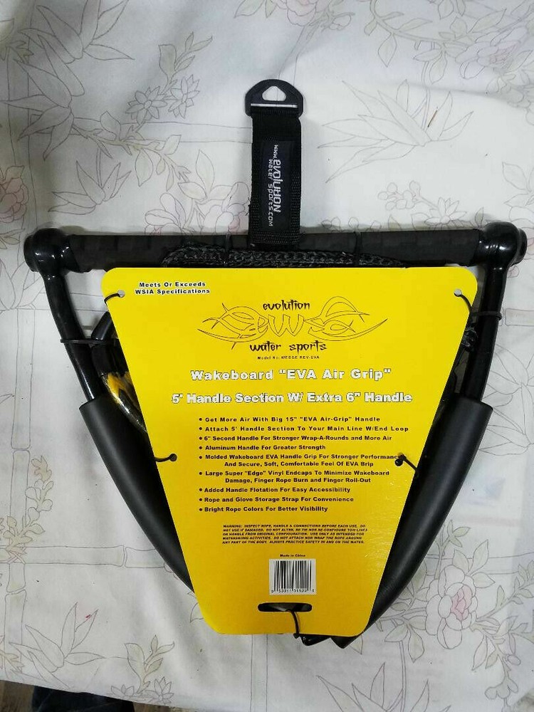 Evolution 15" Wakeboard " EVA Air Grip " 5' Handle Section W/Extra 6" Handle NEw
