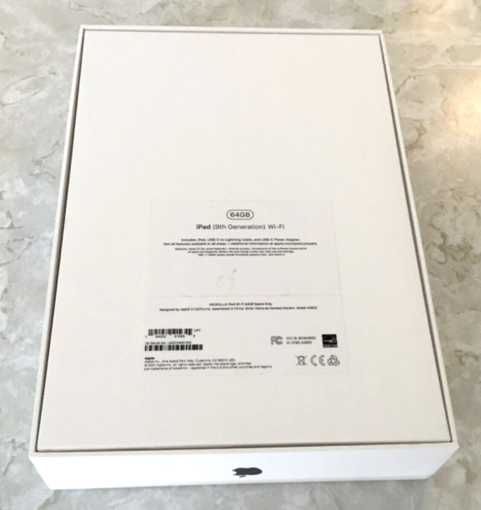 EMPTY Apple iPad 9th Generation 64GB EMPTY BOX & 2 Apple Stickers EMPTY