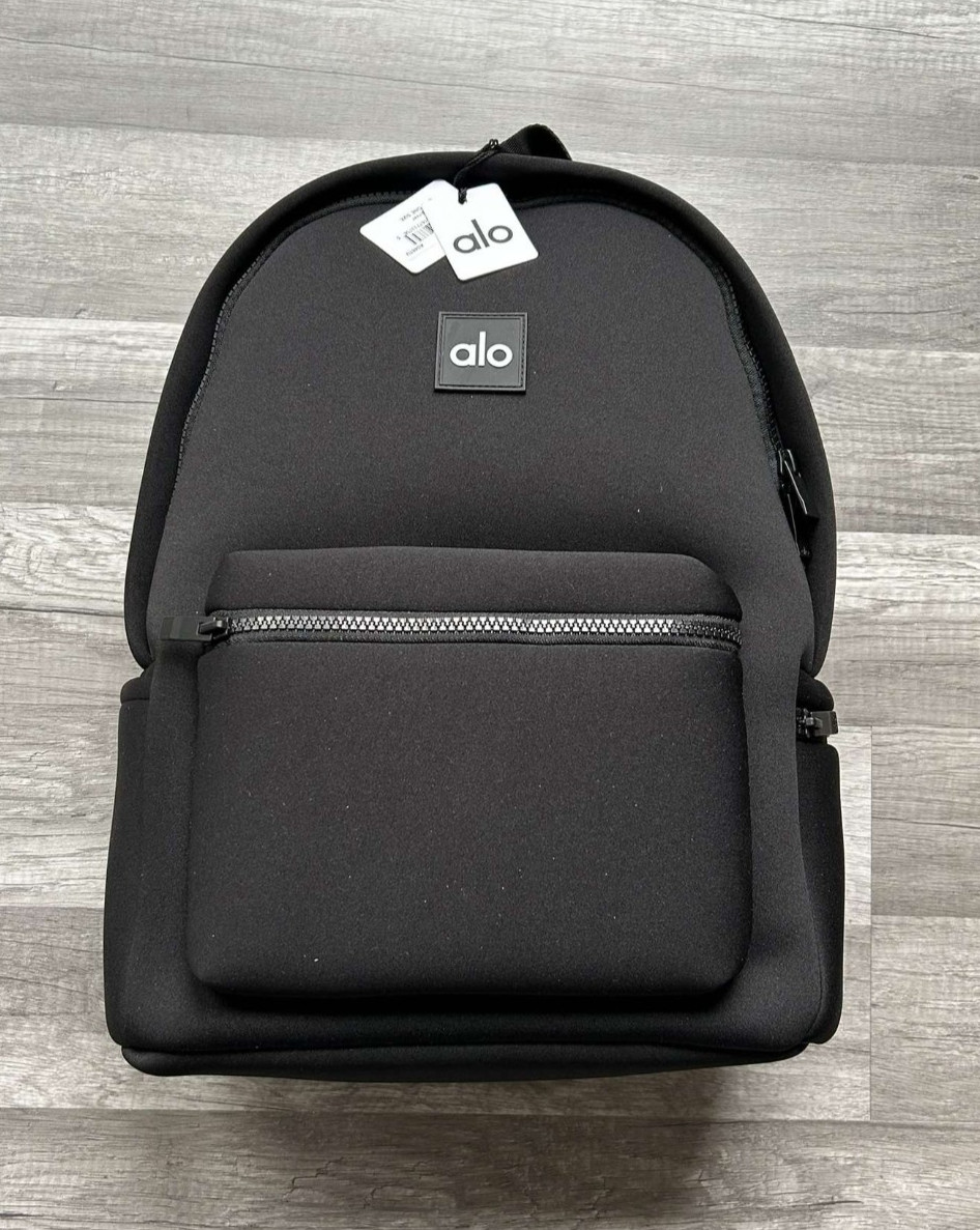 Alo Yoga Stow Backpack Black Neoprene with Detachable Pouch 17.6L