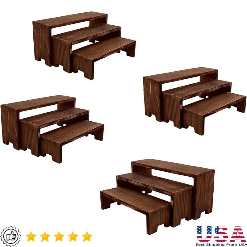 Rustic Wood Risers 100% Solid Display Stands Events Home Decor Vendor Staging US