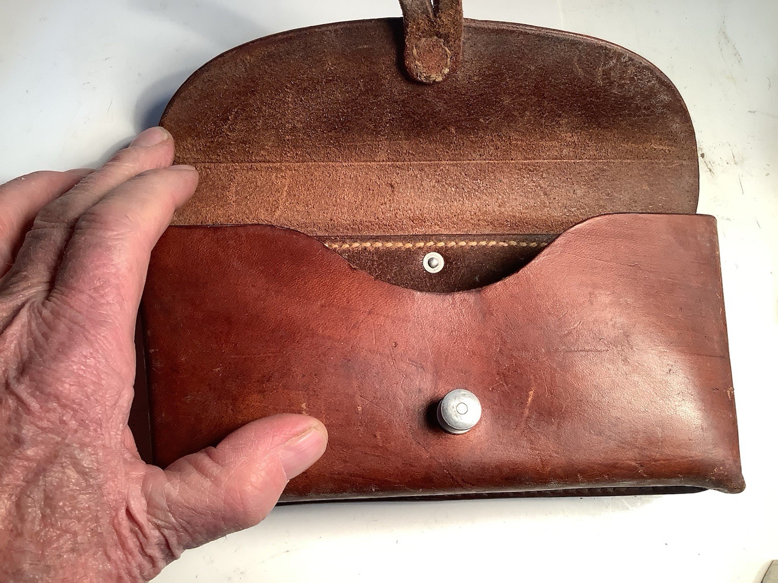 Vintage 1966 Swiss Army Leather Ammo Pouch, Bag