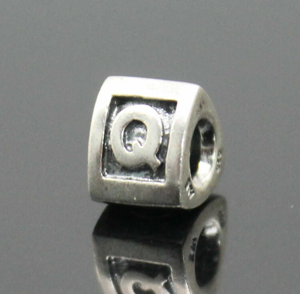 AUTHENTIC PANDORA ALE CHARMING LETTER " Q " SOLID STERLING SILVER BEAD / CHARM