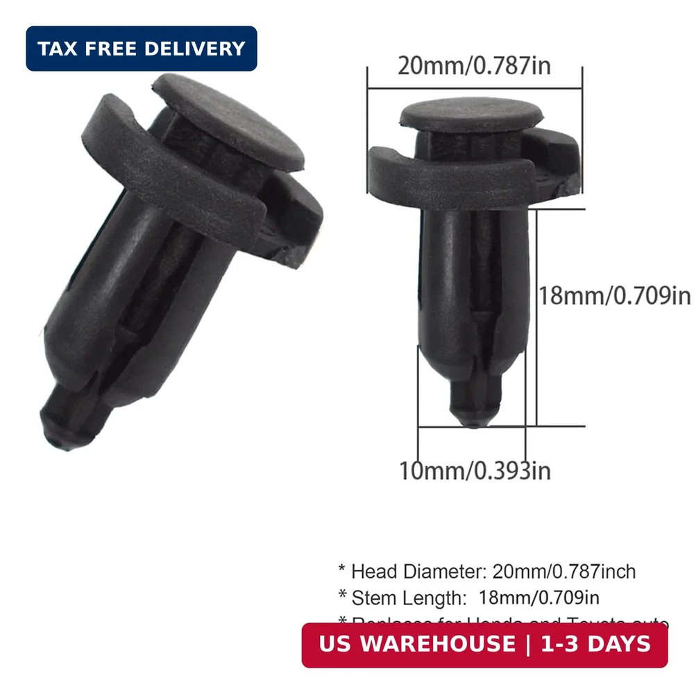 labwork 100 Pcs 10mm Clips Plastic Push Type Rivet Retainer Fastener Replacement