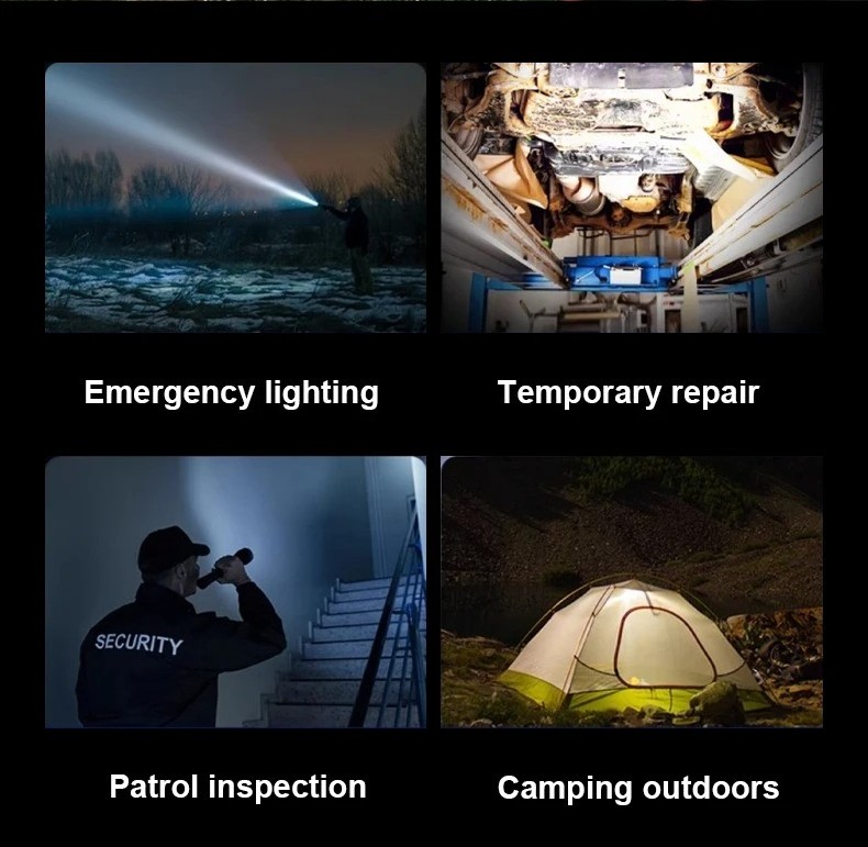 High Power Flashlight Super Big Rechargeable LED Searchlight Long Range Torch