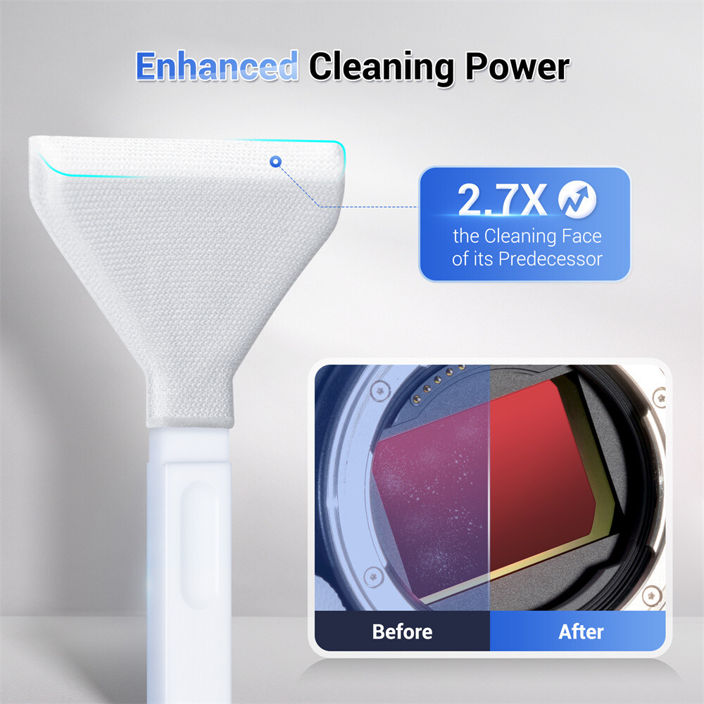 JJC 10pcs Full Frame Sensor Cleaning Swab Kit Solution with Handle Light Camera