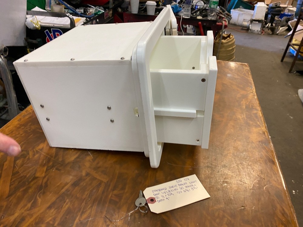 Starboard Single Drawer Unit Deep w/ locking S/S handle, overall dimensions