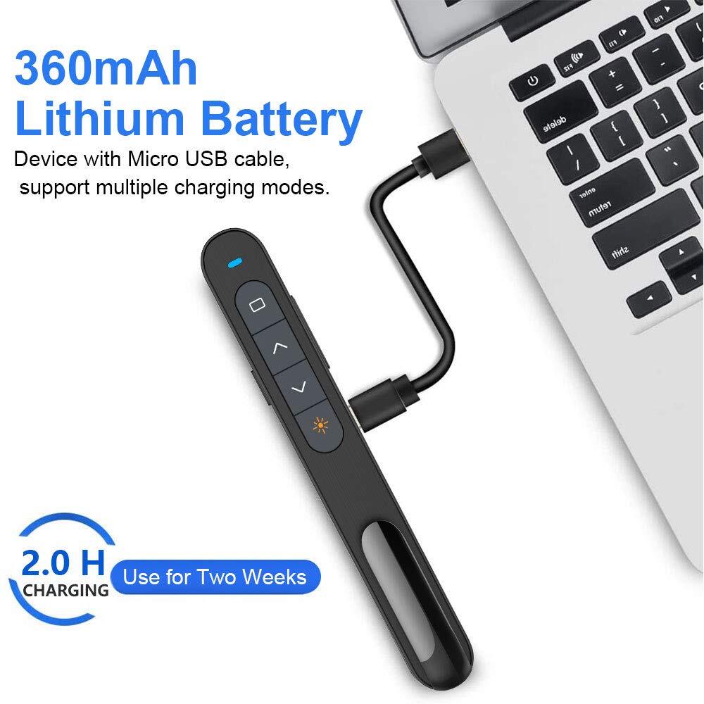 N76 Long Range Presentation Remote Wireless Presenter Slide Advancer with red...