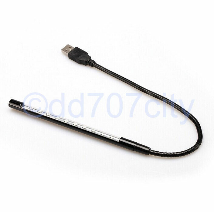 New Portable Black USB 10 LED Light for PC Notebook Laptop Keyboard Reading